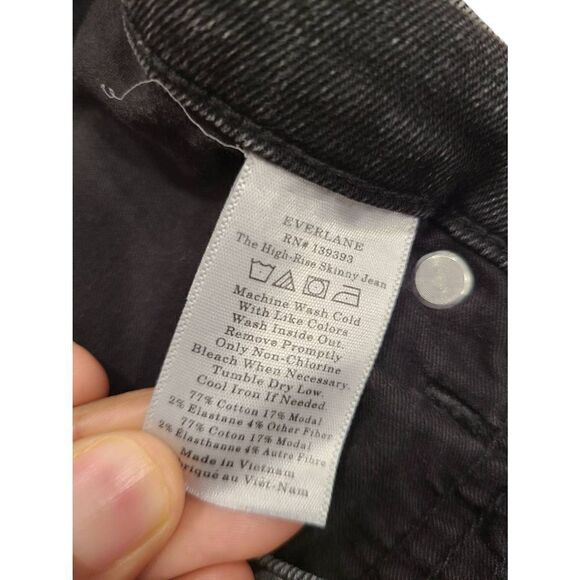 Everlane The High Rise Skinny Jeans Women's 30 Black Casual Denim Button Fly - Picture 5 of 7